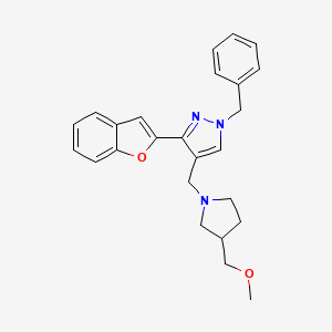 3-(1-benzofuran-2-yl)-1-benzyl-4-{[3-(methoxymethyl)-1-pyrrolidinyl]methyl}-1H-pyrazole