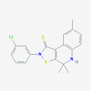 molecular formula C19H17ClN2S2 B402863 2-(3-chlorophenyl)-4,4,8-trimethyl-4,5-dihydroisothiazolo[5,4-c]quinoline-1(2H)-thione CAS No. 316360-01-7