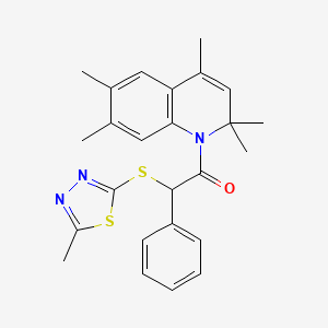 2-[(5-methyl-1,3,4-thiadiazol-2-yl)sulfanyl]-1-(2,2,4,6,7-pentamethylquinolin-1(2H)-yl)-2-phenylethanone