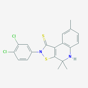 molecular formula C19H16Cl2N2S2 B402864 2-(3,4-dichlorophenyl)-4,4,8-trimethyl-4,5-dihydroisothiazolo[5,4-c]quinoline-1(2H)-thione CAS No. 316360-84-6