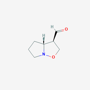 molecular formula C7H11NO2 B040287 (3R,3Ar)-2,3,3a,4,5,6-hexahydropyrrolo[1,2-b][1,2]oxazole-3-carbaldehyde CAS No. 120529-82-0