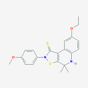 molecular formula C21H22N2O2S2 B402871 8-ethoxy-2-(4-methoxyphenyl)-4,4-dimethyl-4,5-dihydroisothiazolo[5,4-c]quinoline-1(2H)-thione CAS No. 328069-84-7