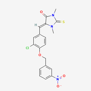 5-{3-chloro-4-[(3-nitrobenzyl)oxy]benzylidene}-1,3-dimethyl-2-thioxo-4-imidazolidinone