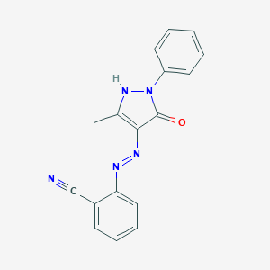 molecular formula C17H13N5O B402873 2-[2-(3-methyl-5-oxo-1-phenyl-1,5-dihydro-4H-pyrazol-4-ylidene)hydrazino]benzonitrile CAS No. 53847-59-9