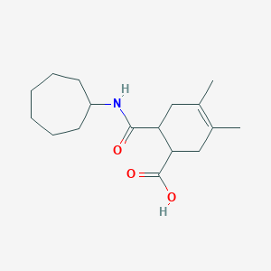 6-(Cycloheptylcarbamoyl)-3,4-dimethylcyclohex-3-ene-1-carboxylic acid