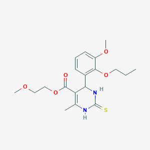 2-Methoxyethyl 6-(3-methoxy-2-propoxyphenyl)-4-methyl-2-sulfanyl-1,6-dihydropyrimidine-5-carboxylate