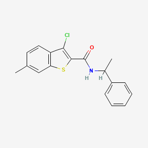 3-chloro-6-methyl-N~2~-(1-phenylethyl)-1-benzothiophene-2-carboxamide