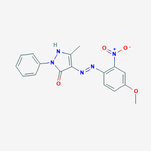 (4E)-4-[2-(4-methoxy-2-nitrophenyl)hydrazinylidene]-5-methyl-2-phenyl-2,4-dihydro-3H-pyrazol-3-one
