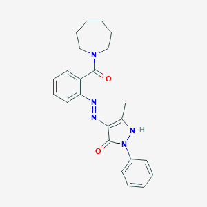 (4E)-4-{2-[2-(azepan-1-ylcarbonyl)phenyl]hydrazinylidene}-5-methyl-2-phenyl-2,4-dihydro-3H-pyrazol-3-one