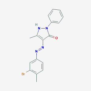 molecular formula C17H15BrN4O B402879 4-[(3-Bromo-4-methyl-phenyl)-hydrazono]-5-methyl-2-phenyl-2,4-dihydro-pyrazol-3-one 