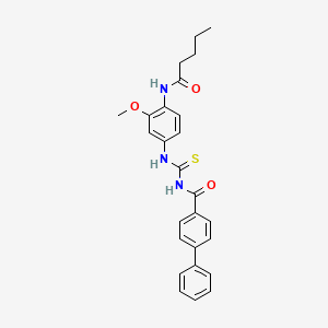 N-({[3-methoxy-4-(pentanoylamino)phenyl]amino}carbonothioyl)-4-biphenylcarboxamide