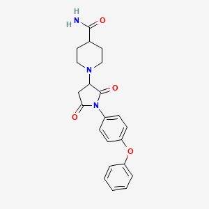 1-[2,5-Dioxo-1-(4-phenoxyphenyl)pyrrolidin-3-yl]piperidine-4-carboxamide