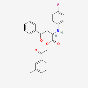 2-(3,4-dimethylphenyl)-2-oxoethyl 2-[(4-fluorophenyl)amino]-4-oxo-4-phenylbutanoate