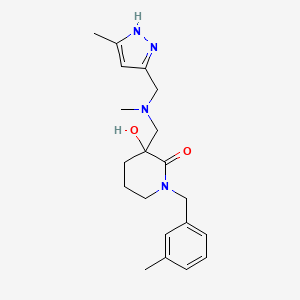 3-hydroxy-1-(3-methylbenzyl)-3-({methyl[(5-methyl-1H-pyrazol-3-yl)methyl]amino}methyl)-2-piperidinone