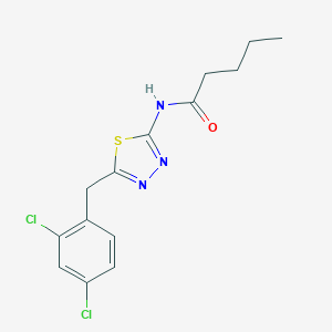 molecular formula C14H15Cl2N3OS B402889 N-[5-(2,4-dichlorobenzyl)-1,3,4-thiadiazol-2-yl]pentanamide 