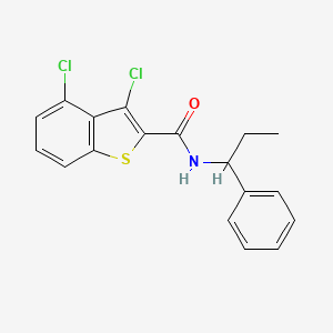 3,4-dichloro-N-(1-phenylpropyl)-1-benzothiophene-2-carboxamide