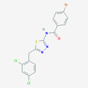 molecular formula C16H10BrCl2N3OS B402891 4-bromo-N-[5-(2,4-dichlorobenzyl)-1,3,4-thiadiazol-2-yl]benzamide 