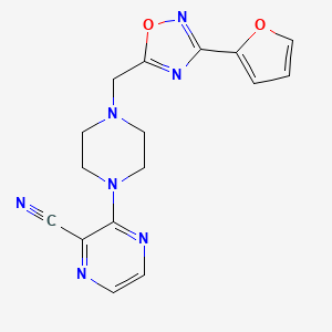 molecular formula C16H15N7O2 B4028925 3-(4-{[3-(2-furyl)-1,2,4-oxadiazol-5-yl]methyl}piperazin-1-yl)pyrazine-2-carbonitrile 