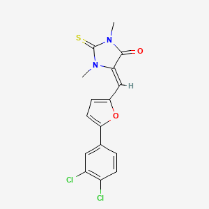 molecular formula C16H12Cl2N2O2S B4028959 (5Z)-5-{[5-(3,4-dichlorophenyl)furan-2-yl]methylidene}-1,3-dimethyl-2-thioxoimidazolidin-4-one 