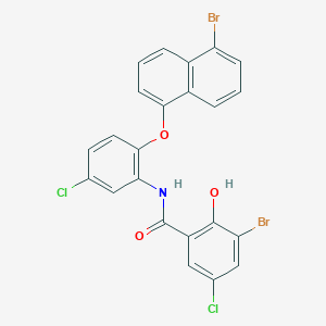 molecular formula C23H13Br2Cl2NO3 B402900 3-bromo-N-[2-(5-bromonaphthalen-1-yl)oxy-5-chlorophenyl]-5-chloro-2-hydroxybenzamide 
