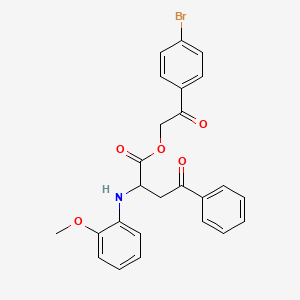 molecular formula C25H22BrNO5 B4029008 2-(4-bromophenyl)-2-oxoethyl 2-[(2-methoxyphenyl)amino]-4-oxo-4-phenylbutanoate 