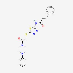 N-(5-((2-oxo-2-(4-phenylpiperazin-1-yl)ethyl)thio)-1,3,4-thiadiazol-2-yl)-3-phenylpropanamide