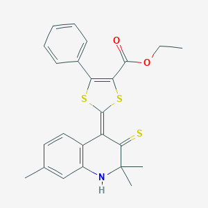 ethyl (2Z)-5-phenyl-2-(2,2,7-trimethyl-3-sulfanylidene-1H-quinolin-4-ylidene)-1,3-dithiole-4-carboxylate