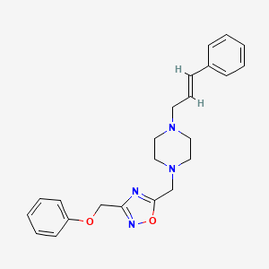 1-{[3-(phenoxymethyl)-1,2,4-oxadiazol-5-yl]methyl}-4-[(2E)-3-phenyl-2-propen-1-yl]piperazine