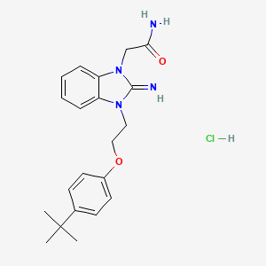 molecular formula C21H27ClN4O2 B4029047 2-{3-[2-(4-tert-butylphenoxy)ethyl]-2-imino-2,3-dihydro-1H-benzimidazol-1-yl}acetamide hydrochloride 