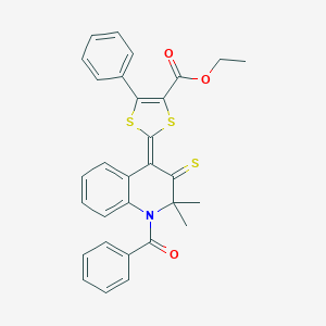 ethyl (2Z)-2-(1-benzoyl-2,2-dimethyl-3-sulfanylidenequinolin-4-ylidene)-5-phenyl-1,3-dithiole-4-carboxylate