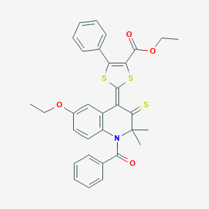 ethyl (2Z)-2-[6-ethoxy-2,2-dimethyl-1-(phenylcarbonyl)-3-thioxo-2,3-dihydroquinolin-4(1H)-ylidene]-5-phenyl-1,3-dithiole-4-carboxylate