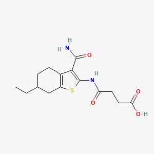 4-[(3-Carbamoyl-6-ethyl-4,5,6,7-tetrahydro-1-benzothiophen-2-yl)amino]-4-oxobutanoic acid