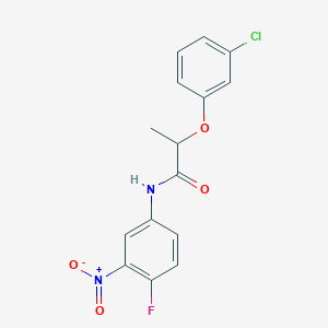 molecular formula C15H12ClFN2O4 B4029098 2-(3-chlorophenoxy)-N-(4-fluoro-3-nitrophenyl)propanamide 