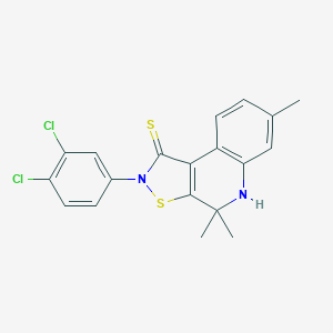 molecular formula C19H16Cl2N2S2 B402910 2-(3,4-dichlorophenyl)-4,4,7-trimethyl-4,5-dihydroisothiazolo[5,4-c]quinoline-1(2H)-thione CAS No. 306326-44-3