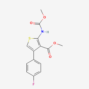 molecular formula C14H12FNO4S B4029104 methyl 4-(4-fluorophenyl)-2-[(methoxycarbonyl)amino]-3-thiophenecarboxylate 