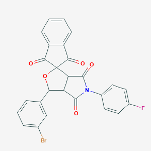 molecular formula C26H15BrFNO5 B402911 3-(3-bromophenyl)-5-(4-fluorophenyl)-4,6-dioxohexahydrospiro(1H-furo[3,4-c]pyrrole-1,2'-[1,3]-dioxoindane) 