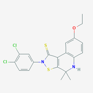 2-(3,4-dichlorophenyl)-8-ethoxy-4,4-dimethyl-4,5-dihydro[1,2]thiazolo[5,4-c]quinoline-1(2H)-thione