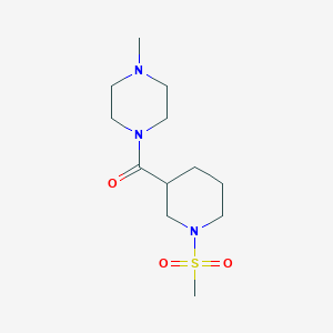 molecular formula C12H23N3O3S B4029126 1-methyl-4-{[1-(methylsulfonyl)-3-piperidinyl]carbonyl}piperazine 