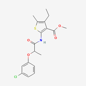 Methyl 2-{[2-(3-chlorophenoxy)propanoyl]amino}-4-ethyl-5-methylthiophene-3-carboxylate