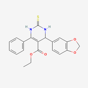 Ethyl 6-(1,3-benzodioxol-5-yl)-4-phenyl-2-sulfanyl-1,6-dihydropyrimidine-5-carboxylate