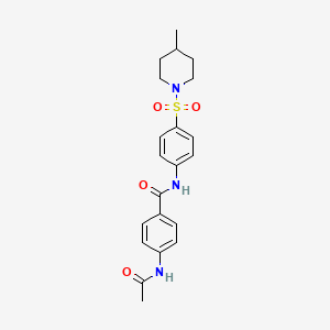 4-ACETAMIDO-N-{4-[(4-METHYLPIPERIDIN-1-YL)SULFONYL]PHENYL}BENZAMIDE