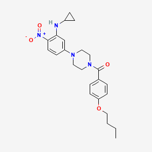 molecular formula C24H30N4O4 B4029157 5-[4-(4-butoxybenzoyl)-1-piperazinyl]-N-cyclopropyl-2-nitroaniline 