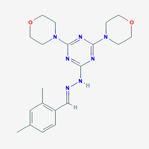 molecular formula C20H27N7O2 B402916 2,4-Dimethylbenzaldehyde [4,6-di(4-morpholinyl)-1,3,5-triazin-2-yl]hydrazone 