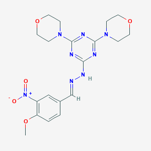 molecular formula C19H24N8O5 B402917 3-Nitro-4-methoxybenzaldehyde [4,6-di(4-morpholinyl)-1,3,5-triazin-2-yl]hydrazone 