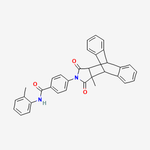 4-(15-methyl-16,18-dioxo-17-azapentacyclo[6.6.5.0~2,7~.0~9,14~.0~15,19~]nonadeca-2,4,6,9,11,13-hexaen-17-yl)-N-(2-methylphenyl)benzamide (non-preferred name)