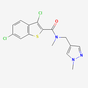 molecular formula C15H13Cl2N3OS B4029301 3,6-dichloro-N-methyl-N-[(1-methyl-1H-pyrazol-4-yl)methyl]-1-benzothiophene-2-carboxamide 