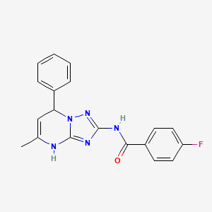 4-FLUORO-N-{5-METHYL-7-PHENYL-4H,7H-[1,2,4]TRIAZOLO[1,5-A]PYRIMIDIN-2-YL}BENZAMIDE