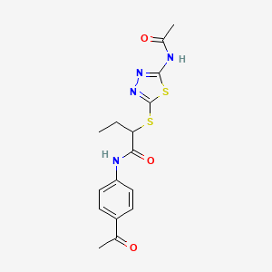 2-{[5-(acetylamino)-1,3,4-thiadiazol-2-yl]sulfanyl}-N-(4-acetylphenyl)butanamide