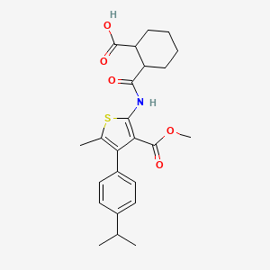 2-({3-(Methoxycarbonyl)-5-methyl-4-[4-(propan-2-yl)phenyl]thiophen-2-yl}carbamoyl)cyclohexanecarboxylic acid