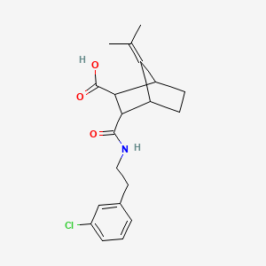 3-{[2-(3-Chlorophenyl)ethyl]carbamoyl}-7-(propan-2-ylidene)bicyclo[2.2.1]heptane-2-carboxylic acid